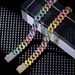 Cuban Personality Hip-Hop Street Dance Trend More Colors Than Rainbow Alloy Inlaid White Diamond Bracelet Style Men's_ipsvogv.com
