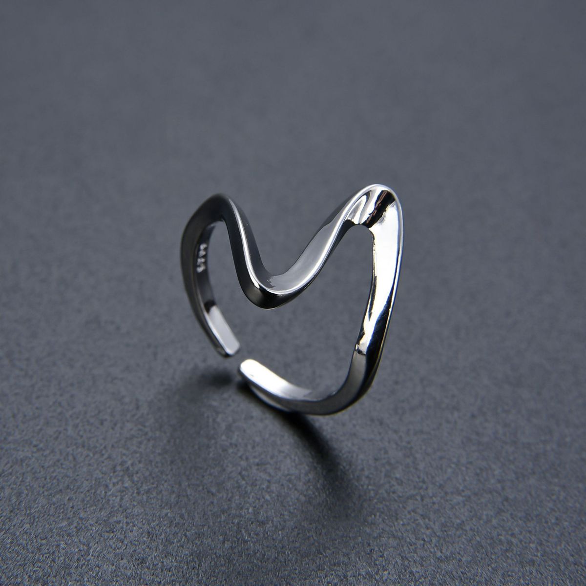 Simple Color Preserving Personality ECG Wave Irregular Ring Opening Adjustable Men's And Women's Ring Bracelet INS Style_ipsvogv.com
