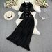 Women's fashion single breasted lace shirt two-piece set high waist a line pleated skirt_ipsvogv.com