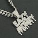Men's full diamond creative splicing letter pendant necklace with water droplet shape large buckle, cool hip-hop Cuban_ipsvogv.com