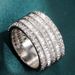 Cao Shi's New Five Row Shiny Atmospheric Women's Ring, Fashionable Proposal And Engagement Jewelry, Oversized Gift Ring_ipsvogv.com