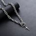 Cross Star Hoop Pendant Twist Necklace For Men Titanium Steel Non-Fading Punk Hip-Hop Women Sweater Chain Minimalist_ipsvogv.com