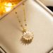 The New Style Comes with a Rotating Sunflower Necklace, Sunflower Ring, Female INS Fashion Double Layer Rotable Pendant_ipsvogv.com