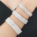 Crystal Man Made Silver Plated Multi Row Elastic Bracelet Bridal Wedding Jewelry Bracelet Student Girlfriend Full Diamond Bracelet_ipsvogv.com