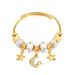 European and American Fashion Versatile DIY Wire Ring Bracelet Personalized Star Moon Pendant Gold Open Titanium Steel Bracelet for Women_ipsvogv.com