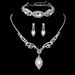Bridal Zircon Silver Jewelry Set - Necklace & Earrings (Wedding Collection, Elegant Bride Gift)_ipsvogv.com