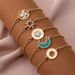 Creative New Hip-hop Style Circular Hollow Octagonal Moon Inlaid Diamond Chain Bracelet 5-piece Combination Set_ipsvogv.com