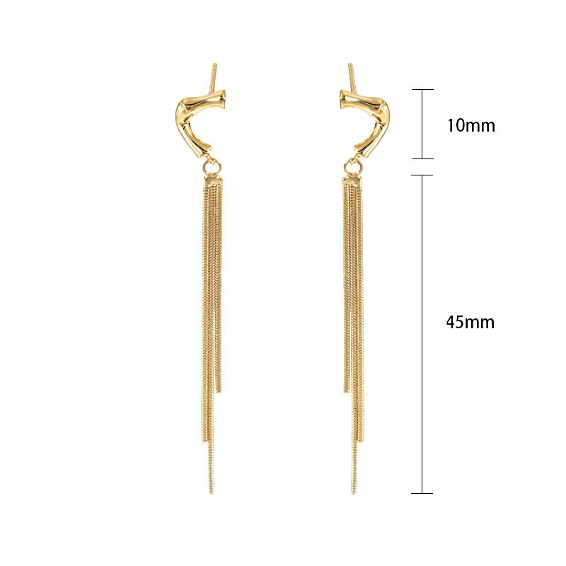Earrings S925 sterling silver high-end personalized tassel earrings female niche versatile design electroplated gold plated jewelry_ipsvogv.com