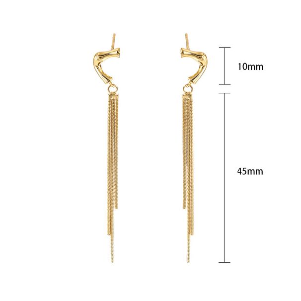 Earrings S925 sterling silver high-end personalized tassel earrings female niche versatile design electroplated gold plated jewelry_ipsvogv.com