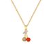 【 】 Fruit Cherry Fashion Light Luxury Charm Gorgeous Full Diamond Necklace Women's Versatile Clavicle Chain Titanium_ipsvogv.com