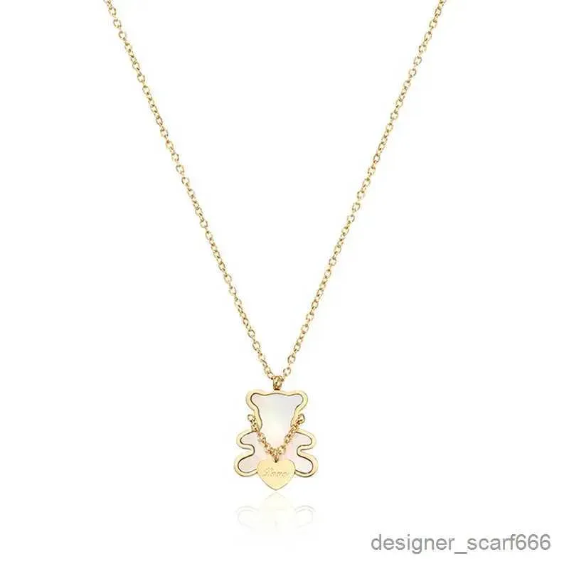 Pendant Necklaces Cute Bear Necklace For Womens Neck Chain Choker Stainless Steel Accessories Fashion Jewelry Free_ipsvogv.com