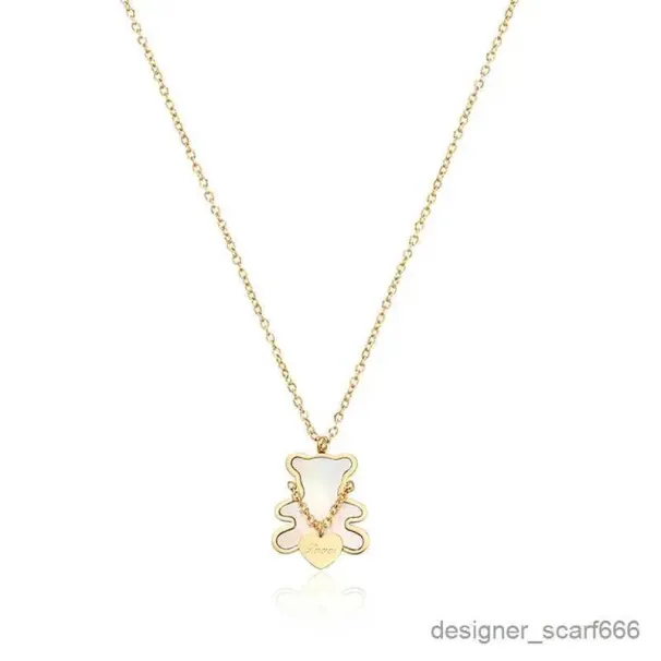 Pendant Necklaces Cute Bear Necklace For Womens Neck Chain Choker Stainless Steel Accessories Fashion Jewelry Free_ipsvogv.com