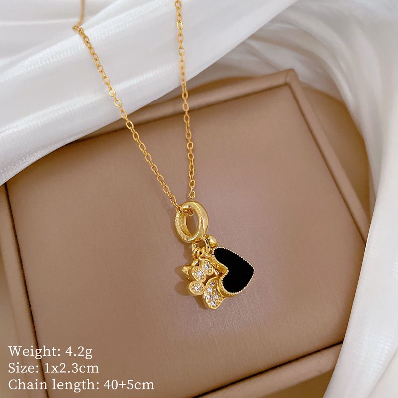】 Love 【 Dog Claw Light Luxury Charm Gorgeous Full Diamond Necklace Women's Versatile Clavicle Titanium Steel Chain 【 】_ipsvogv.com