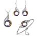 New colorful crystal peacock bracelet earrings Fashion creative colorful necklace bracelet set_ipsvogv.com
