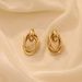 Fashion High-end Jewelry Niche Geometric Prismatic Iron Tube Gold-plated Twist Earrings_ipsvogv.com