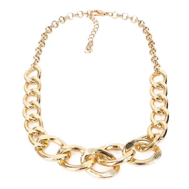 Necklace Fashion Metal Texture Exaggerated Thick Necklace Clavicle Chain_ipsvogv.com