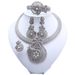 Italian Gold Color Crystal Jewelry Set Elegant Wer Necklace Earrings Ring Bangle For Women Bride Wedding Party_ipsvogv.com