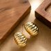 Hot Selling Fashionable Simple Geometric Elliptical Stripe For Women, Niche Personality Design, Silver Needle Earrings_ipsvogv.com
