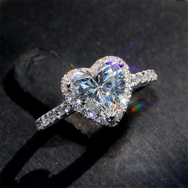Sanjie Jewelry Fashion Creative Love Zircon Valentine's Day Gift Couple Heart Shaped Ring_ipsvogv.com