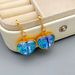 Sea Blue Peach Heart Glass Crystal with Personalized Diamond Setting, Light Luxury Earhooks, and Niche Earrings_ipsvogv.com