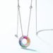 new Rainbow Ring Necklace Female S925 Silver Surrounded By Colored Gemstone Circle Clavicle Chain Personality Fashion_ipsvogv.com