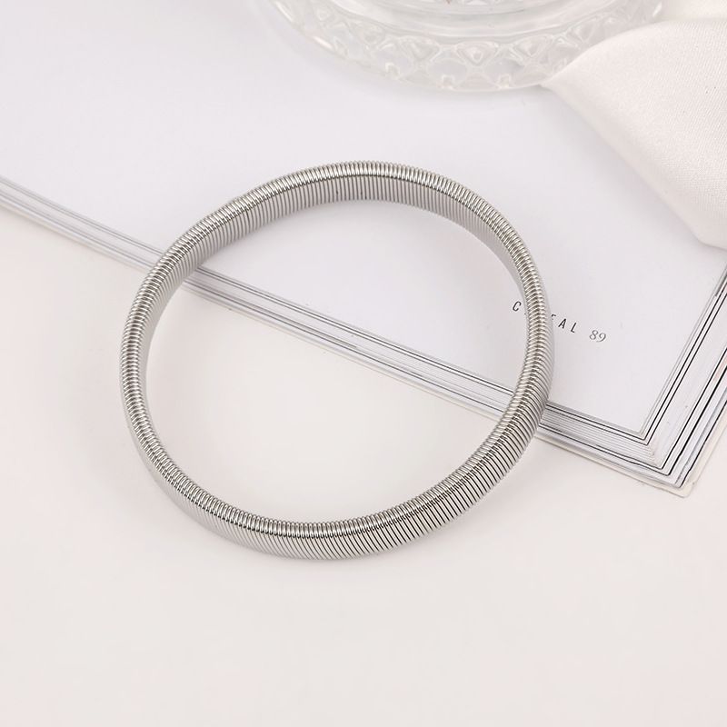 Fashion Spring Bracelet Personality Men's Metal Wristband Arm Band Stretchable Elastic Sleeve Accessory_ipsvogv.com