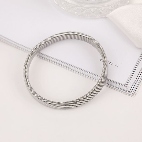 Fashion Spring Bracelet Personality Men's Metal Wristband Arm Band Stretchable Elastic Sleeve Accessory_ipsvogv.com