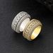 Hip Hop Full Diamond Cuban Ring Men's Rotating Copper Inlaid Zirconium Trendy Exquisite Accessory Jewelry_ipsvogv.com