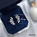 Caoshi French Flower Earrings Temperament Celebrity Feather Zircon Earrings Fashion Versatile Bride Jewelry_ipsvogv.com