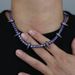 Hip Hop New 5mm Purple Zircon Inlaid Tennis Chain Black Panther Necklace Men's Necklace_ipsvogv.com