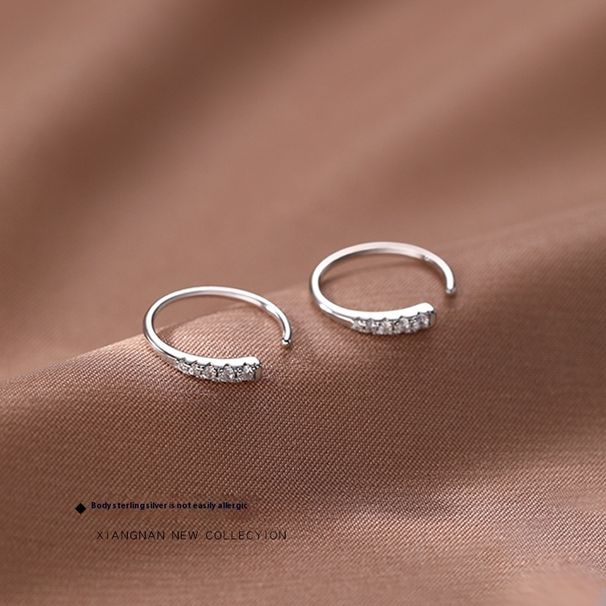 Pure Silver Sparkling Diamond Earrings 2024 New Light Luxury Fashion Niche Design Earrings_ipsvogv.com
