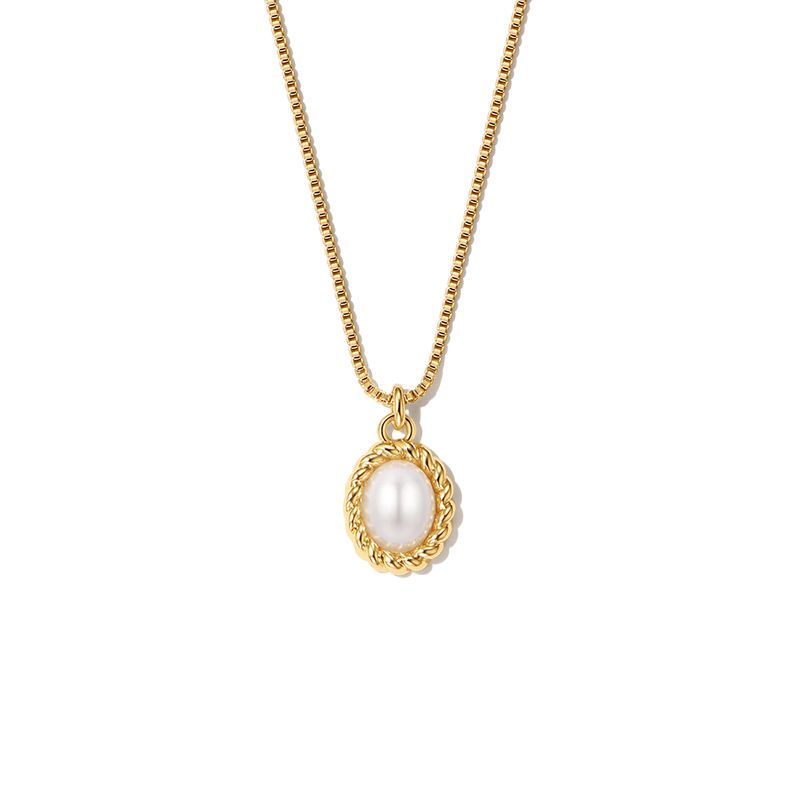 Black Agate Fried Dough Twists Necklace Light Luxury Small People Cool Style Versatile Temperament Personality White_ipsvogv.com