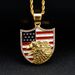 Hip Hop Jewelry 316 Stainless Steel Enamel Rhinestone American Flag Eagle Pendant_ipsvogv.com