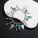 Western Cowboy Style Alloy Bull Head Spearhead Feather Turquoise Beaded Pendant OT Chain Men's Bracelet_ipsvogv.com