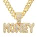 Hip hop full diamond letter pendant necklace trendy exaggerated punk personality wide Cuban bone chain jewelry_ipsvogv.com