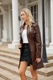New mid-length leather coat with belt long-sleeved leather trench coat fashionable coat woman_ipsvogv.com