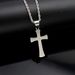 Stainless steel simple full diamond K cross pendant accessories_ipsvogv.com