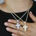 New Hip Hop Cross Pendant Inlaid With Zircon Gold And Sier Punk Style Necklace Jewelry For One Piece_ipsvogv.com