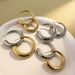 Popular Glossy Texture Fashionable Simple Stainless Steel C Shaped Earrings Geometric Circle Earrings_ipsvogv.com