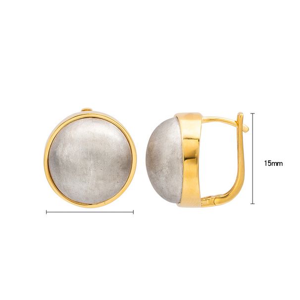 S925 Sterling Silver Niche Design Silk Two-color Ear Buckle Simple INS Earrings Ear Jewelry_ipsvogv.com