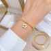 【 Full body titanium steel 】 East Gate Personalized temperament Shell flower round bead bracelet Female internet_ipsvogv.com