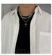 INS Dark Wind Cross Pendant Hip Hop Personality Double Layer Design Titanium Steel Necklace Men's Sweater Chain Sweater_ipsvogv.com