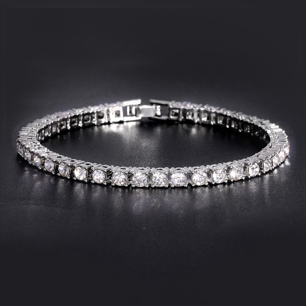 Single Row Necklace Alloy Unisex Hip Hop Jewelry 4mm Tennis Chain_ipsvogv.com