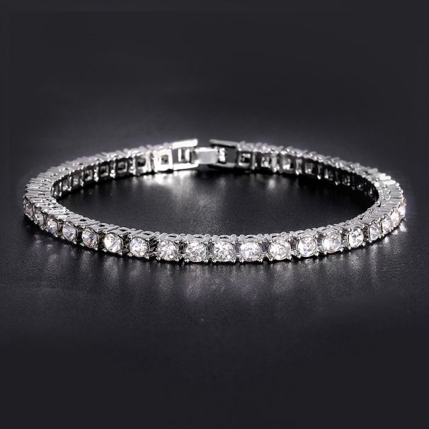 Single Row Necklace Alloy Unisex Hip Hop Jewelry 4mm Tennis Chain_ipsvogv.com