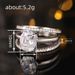Cao Shi's Four Claw Inlaid Ring, Three Sets Of Light Luxury Design Jewelry, Elliptical Zircon Ring For Women_ipsvogv.com