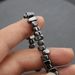 New Handmade Adjustable Irregular Black Chalcedony Beaded Bracelet Men's Jewelry_ipsvogv.com