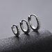 Full Diamond Plain Circle Men, Silver Needle Earrings For Women, Versatile, Simple, Light Luxury, High-end And Stylish_ipsvogv.com
