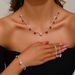 Women’s Jewelry Set Fashion Fashionable Bridal Suits Wedding Jewelry Necklace Earrings Bracelet Ring Round Simple Suit Dress Accessories_ipsvogv.com