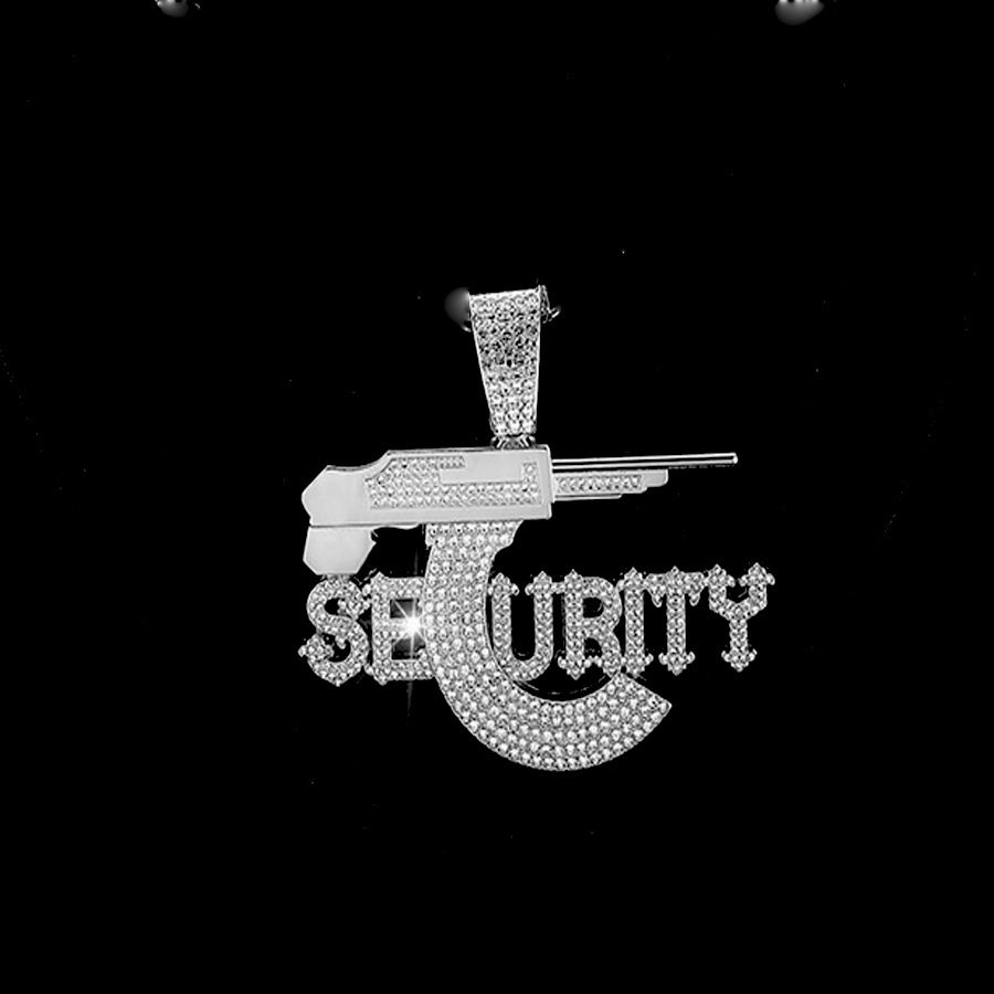 New Sniper Gun SEURITY Letter Small Personality Fried Dough Twists Chain Pendant Jewelry_ipsvogv.com