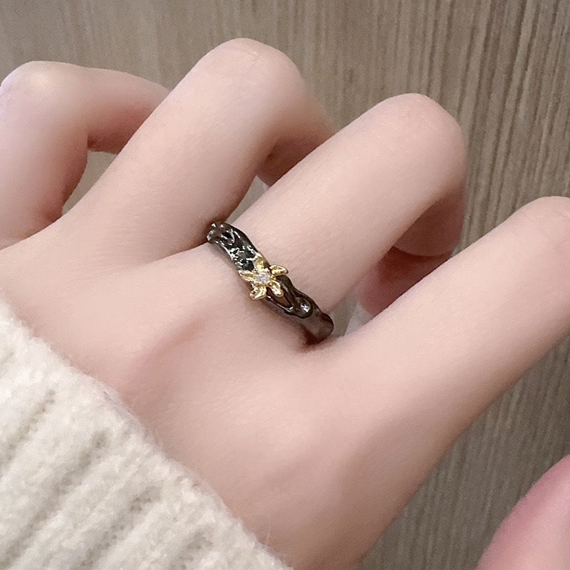 Sweet, Cool, Spicy Girl Butterfly Index Finger High Street Punk Style Contrasting Color Opening Ring, Personalized,_ipsvogv.com